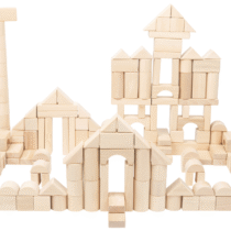 Træ byggeklodser i pose