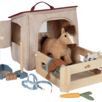 Hestelegesæt med foldbar stald i taske