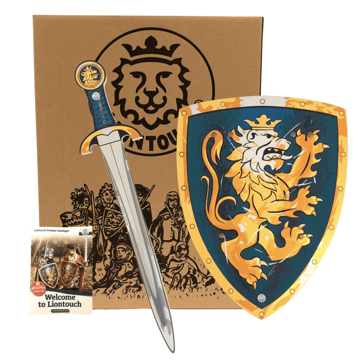 Noble Knight sæt, blå – sværd og skjold