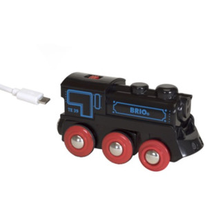 BRIO genopladeligt lokomotiv, der lades op via mini USB