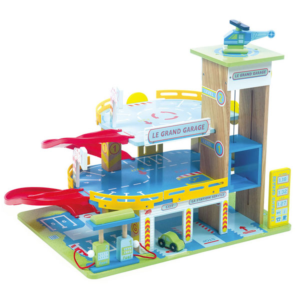 Den store legetøjsgarage fra Le Toy Van leveres her hurtigt af Legetøj Online