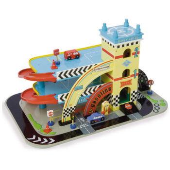 Mikes Auto Garage fra Le Toy Van er inkl. legetøjsbiler og sælges her hos Legetøj Online
